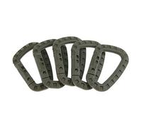 Easnea Lot de 5 mousquetons légers en plastique avec anneaux en D Vert militaire