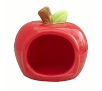 Easnea Niche en céramique pour hamster en forme de fruit - Cachette pour petit animal domestique - Mini cabine pour gerbille, souris, cochon d'Inde (rouge, L)