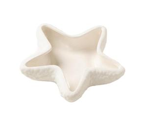 Easnea - Plateau à bijoux en céramique en forme d'étoile de mer, blanc, porte-bague, boucles d'oreilles, collier, plat de rangement, bol décoratif, cendrier, étoile de mer