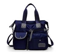 Easnea Sac fourre-tout pour femme, sac à bandoulière multi-poches en nylon léger, sac fourre-tout de voyage de grande capacité, sac à bandoulière multifonction, bleu marine, One Size
