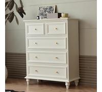Easnuroz Buffet Meuble De Cuisine À 5 Tiroirs Meuble De Rangement en Bois Meuble Indépendant pour Cuisine Salon Salle À Manger Et Couloir(Blanc,80 * 35 * 100cm)