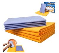 EasPowest Ultra-Absorbant Miracle Cleaning Shammy, Chamois Éponge Multi-Usage, 8 Pièces (Jaune et Bleu)