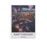 East Chicago Indiana，1000 Pièces Puzzle Défi Cérébral pour Enfants Bricolage Cadeau Amusant Jeu D'intérieur Décor À La Maison（50x70cm）-HK38