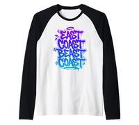 East Coast Beast Coast - Graffiti Street Typographie Manche Raglan