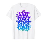 East Coast Beast Coast - Graffiti Street Typographie T-Shirt Graphique avec Valeur