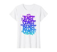 East Coast Beast Coast - Graffiti Street Typographie T-Shirt Graphique avec Valeur