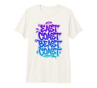 East Coast Beast Coast - Graffiti Street Typographie T-Shirt Haut de Gamme