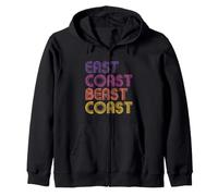 East Coast Beast Coast Palette Vintage rétro Coucher de Soleil Sweat à Capuche