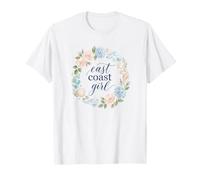 East Coast Girl Aquarelle Floral Mignon été T-Shirt