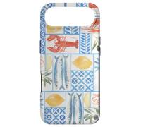 East Coast Lobster Crevettes & Citron Carreaux Bleus d'été Mignons Coque pour iPhone Air