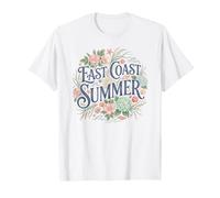 East Coast Summer Floral Typographie Mignonne T-Shirt