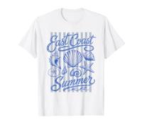 East Coast Summer Vintage Coquillage Souvenir Vacances Plage T-Shirt