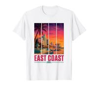 East Coast USA Affiche de Voyage rétro Vintage Style été T-Shirt