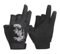 East Fishing Gants à trois doigts à séchage rapide avec tissu en maille respirante et paume antidérapante pour pêche au leurre (Noir)