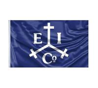 East India Trading Company Drapeau résistant aux UV et à la décoloration Impression double face et double couture Polyester 150D Bannière de 0,9 x 1,5 m (Bleu)