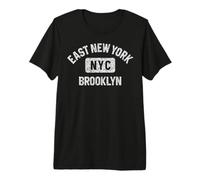 East New York Brooklyn NYC Gym Style usé Blanc T-Shirt Haut de Gamme