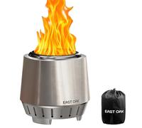 EAST OAK Petit brasero Portable sans fumée en Acier Inoxydable 304 avec Plateau à Cendres Amovible et Sac de Transport - pour Bois/granulés - Idéal pour Balcon, Jardin, Camping - Diamètre : 22,1 cm