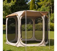East Oak Tente de Camping Pop-up de 3,7 x 3,6 m | Maison moustiquaire extérieure avec 6 Pare-Soleil | Auvent instantané surdimensionné avec Sac de Transport Portable | Tonnelle Pop-up pour terrasse,