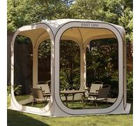 EAST OAK Tonnelle Pliante 3x3, Pop-up Gazebo pour 4-6 Personnes, Barnum Pliant pour Camping, Jardin, Chapiteau Exterieur, Protection UPF 50+, Ventilation à 360°, Anti-moustiques, avec Sac de Transport