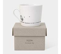 East of India Tasse en porcelaine avec design oscillant - Happiness is Just a Biscuit Away