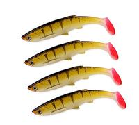 East Rain 3D Bleak Paddle Tail Swimbait en Plastique Souple pour Tout leurres de pêche, leurres pour la pêche au brochet, pour la pêche en Eau Douce en Eau salée (12cm/14.5g, 4pc/Pack)