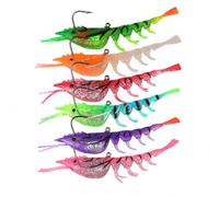 East Rain Leurre réaliste en Plastique Souple pré-monté en Forme de crevette Jig Head Bionic Swimming Bait (2,76pouces/7cm 0,21oz/6g ou 4,33pouces/11cm 0,48oz/13,5g)