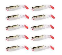 East Rain Multicolor 3D Shad Swimbait pour Les leurres de pêche adaptés à Tous Les Types de Plates-Formes (PVC, 8cm/5.5g/10 Couleurs Option / 10pcs de Paquet)