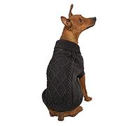 East Side Collection Pull tricoté en Acrylique pour Chien Noir Taille XXS