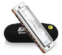 East Top 10 trous 20 tons 008K Clé d'harmonica diatonique E avec boîtier bleu, harmonica standard pour adultes, joueurs professionnels et étudiants