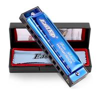 East Top Blues Diatonic Harmonica Key of Eb 10 trous 20 tons Harmonica pour adultes, débutants, joueurs professionnels et étudiants （Bleu)