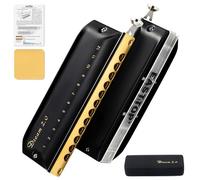 EAST TOP Harmonica chromatique en Do - 12 trous - 48 tons - Orgue professionnel - Pour adultes, professionnels et étudiants - Noir