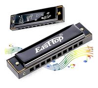 East Top - Harmonica diatonique de blues en clé de do à 10 trous pour adultes, enfants, débutants, professionnels et étudiants (noir)
