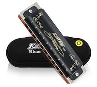 East top Harmonica diatonique en D 10 trous 20 tons T008K avec étui noir, harmonica blues pour Adultes débutant, étudiants et enfants, comme meilleur cadeau