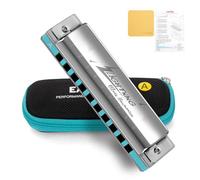 East top Lightning Harmonica, Harmonica Diatonique Avancée en La, 10 trous Bouche Orgue Harmonica avec Couvercle Argent, Harmonicas Blues pour Adultes, Professionnels et Étudiants