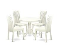 East West Furniture ANIP5-LWH-W Ensemble de Salle à Manger, 5 pièces