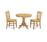 East West Furniture ANNO3-OAK-W Ensemble de table de salle à manger, 3 pièces