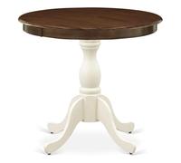 East West Furniture AST-WLW-TP Table de cuisine antique - une table de salle à manger ronde avec base sur piédestal, 91,4 x 91,4 cm, multicolore