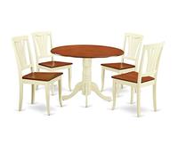East West Furniture DLAV3-BMK-W Ensemble table de salle à manger et 2 chaises de cuisine (3 pièces)