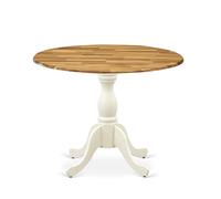 East West Furniture DST-NLW-TP Dublin Table de cuisine moderne - Table de salle à manger ronde avec socle rabattable et piédestal, 106,7 x 106,7 cm, multicolore