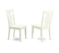 East West Furniture LGC-LWH-W Chaises de salle à manger, lin blanc