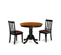 East West Furniture Lot de 3 tables de cuisine avec 2 chaises de salle à manger