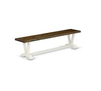 East West Furniture VB077 Banc de salle à manger moderne en V avec assise en bois 183 x 38 x 45 cm
