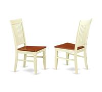 East West Furniture Weston Fauteuil de Salle à Manger en Bois avec Dossier à Lattes Finition Noire Beurre et Siège en Bois Cerise/Bois