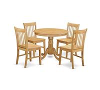 East West Möbel Anno5-oak-c 5 pièces, petit ensemble de cuisine table et 4 chaises siège en bois 5 pièces or