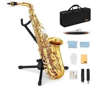 Eastar AS-Ⅱ Étudiant Saxophone Alto E Plat Or Laque Alto Débutant Sax Kit Complet Avec Étui De Transport Sax Embouchure Sangles Anches Support