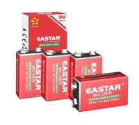 EASTAR BTS Lot de 4 piles carbone zinc 9 V 6F22 pour détecteurs de fumée
