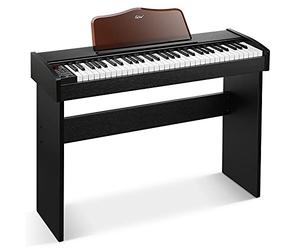 Eastar EK-10S Clavier Piano, 61 touches de taille standard Upright Clavier de Piano numérique pour les débutants avec pédale de sustain et support de livre de musique, cadeau essentiel
