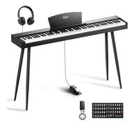 Eastar Eup-80 Piano Numérique 88 clé Sensible à la Vitesse, Piano Électrique Pleine Taille pour Débutant, Piano Vertical Paquet Support de Musique, Pédale, Casques et Autocollants