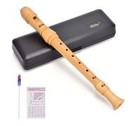 Eastar Flûte à bec soprano pour débutants, manche baroque, clé de do, en bois d'érable, flûte à bec en trois parties avec étui rigide, tableau des doigtes, ERS-31BM