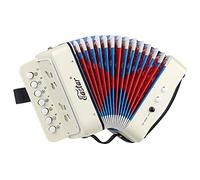 Eastar Jouet Accordéon 10 Touches Bouton Instrument des Lumières pour Enfants, Accordéon Léger Entièrement Fonctionnel pour Garçons et Filles, Blanc